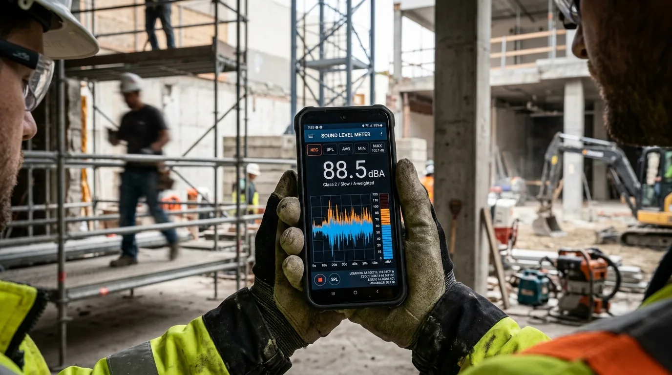 Construction noise monitoring on site