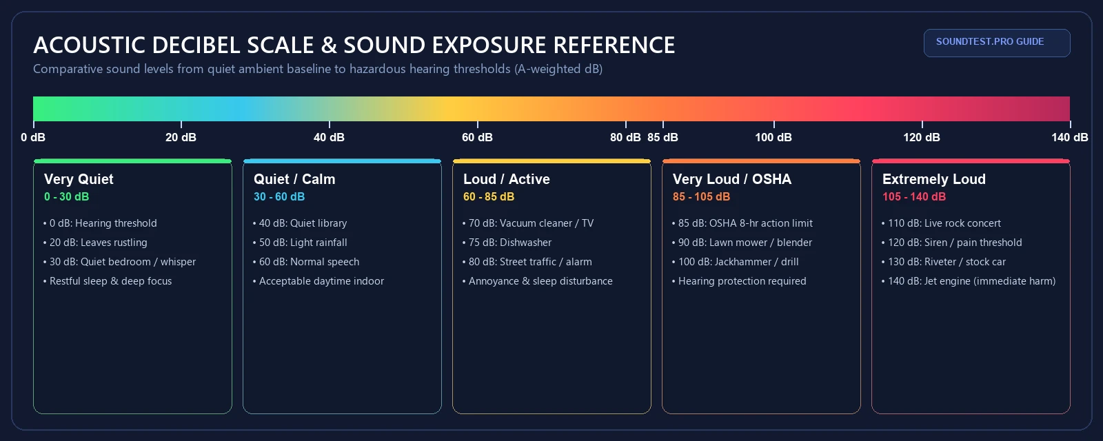 Acoustic Decibel Scale & Sound Exposure Reference Guide