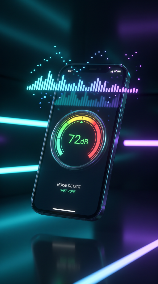 Neighbor noise monitoring app interface